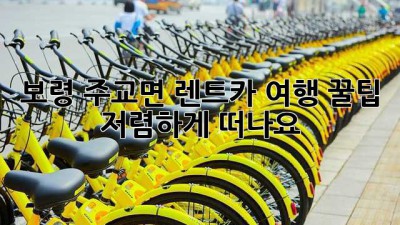 보령 주교면 렌트카 여행 꿀팁 🚗💨 저렴하게 떠나요!